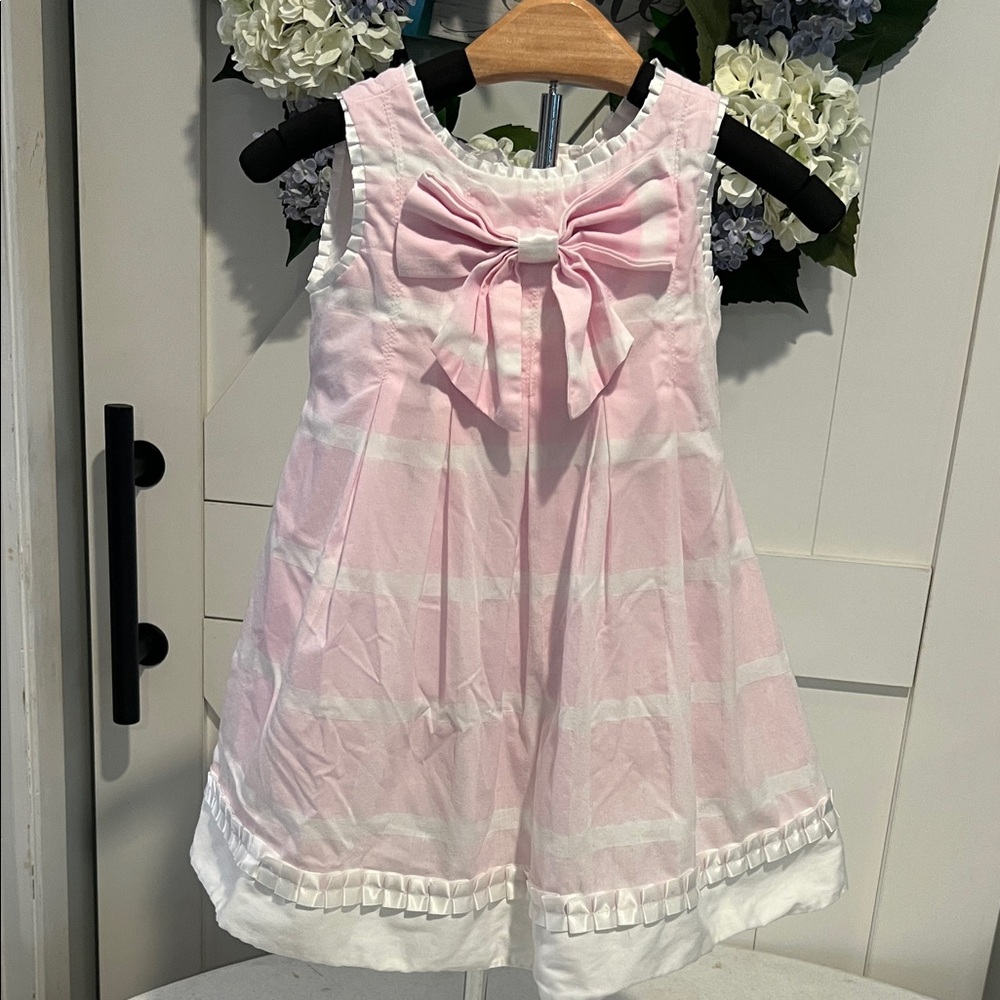 Biscotti Pink and White Casual Kids Dress